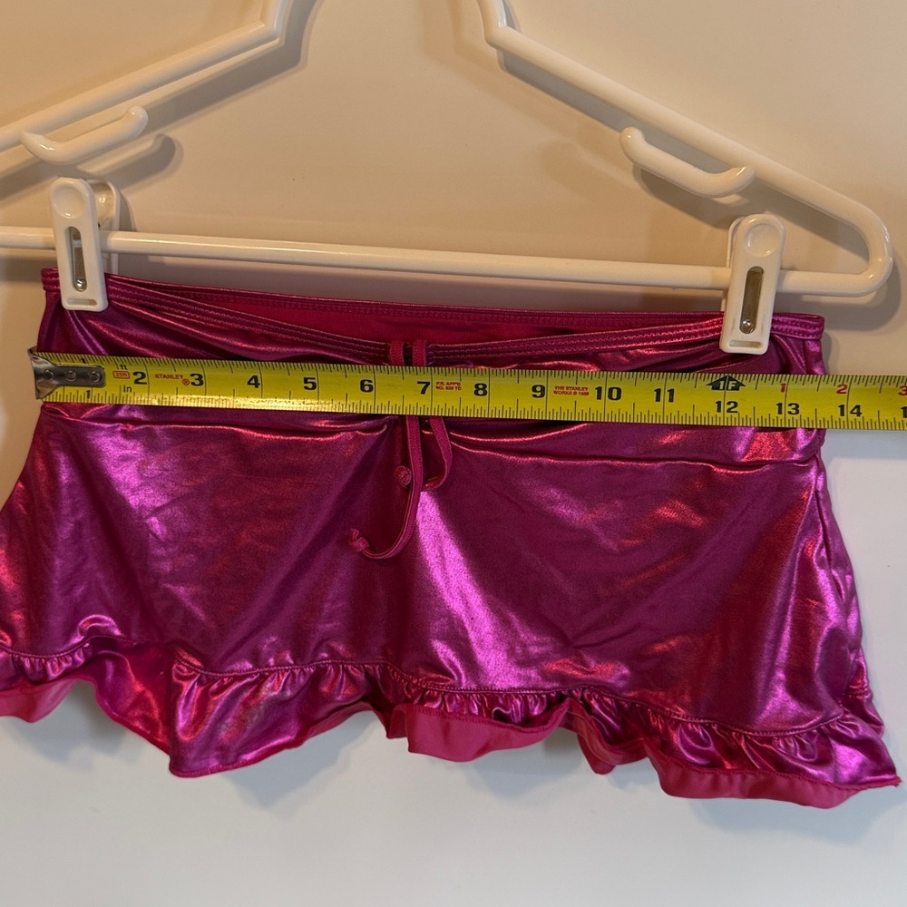 Shiny Pink Ruffled Skirt - Picture 2 of 2